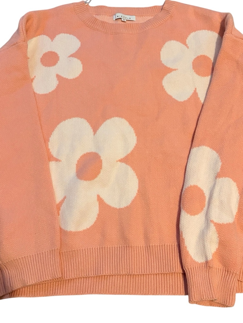Miracle Brand Pink Floral Crewneck Sweater